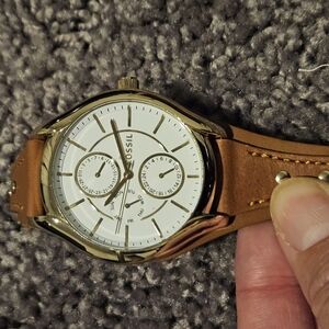 Fossil Gold and Tan Watch-Brand NEW